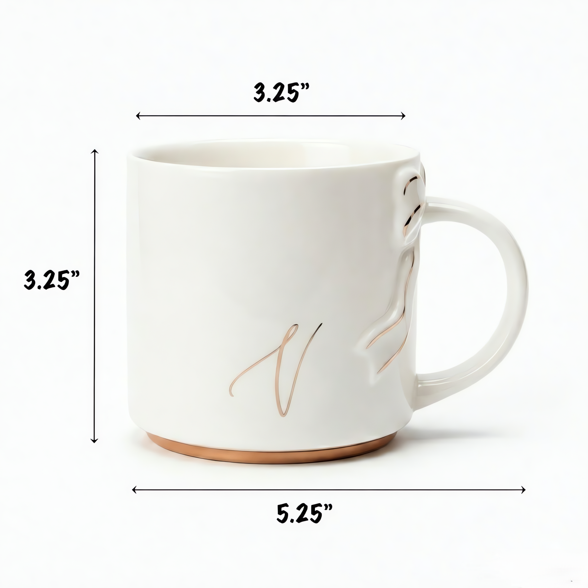 Bow Handle Monogram Mug
