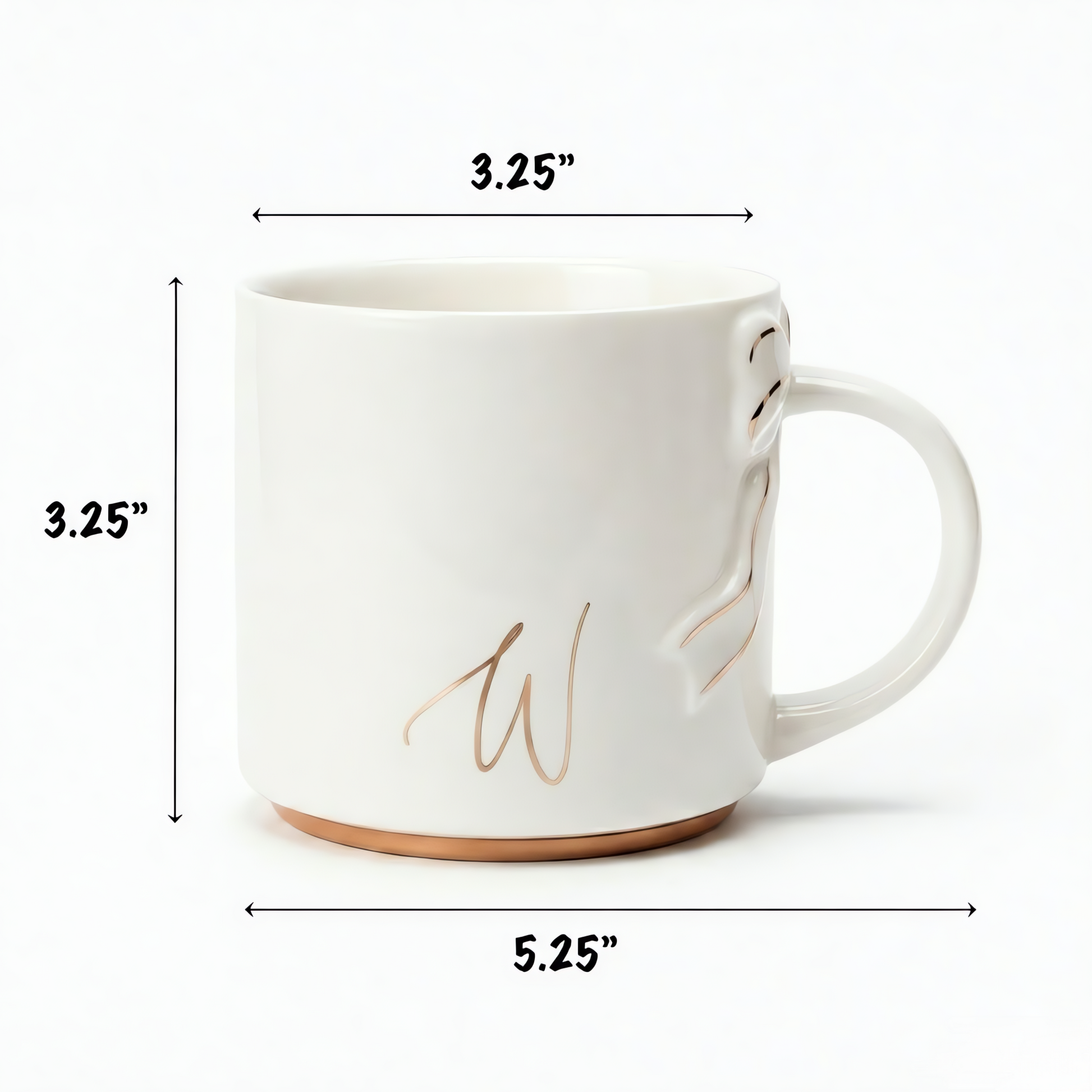 Bow Handle Monogram Mug