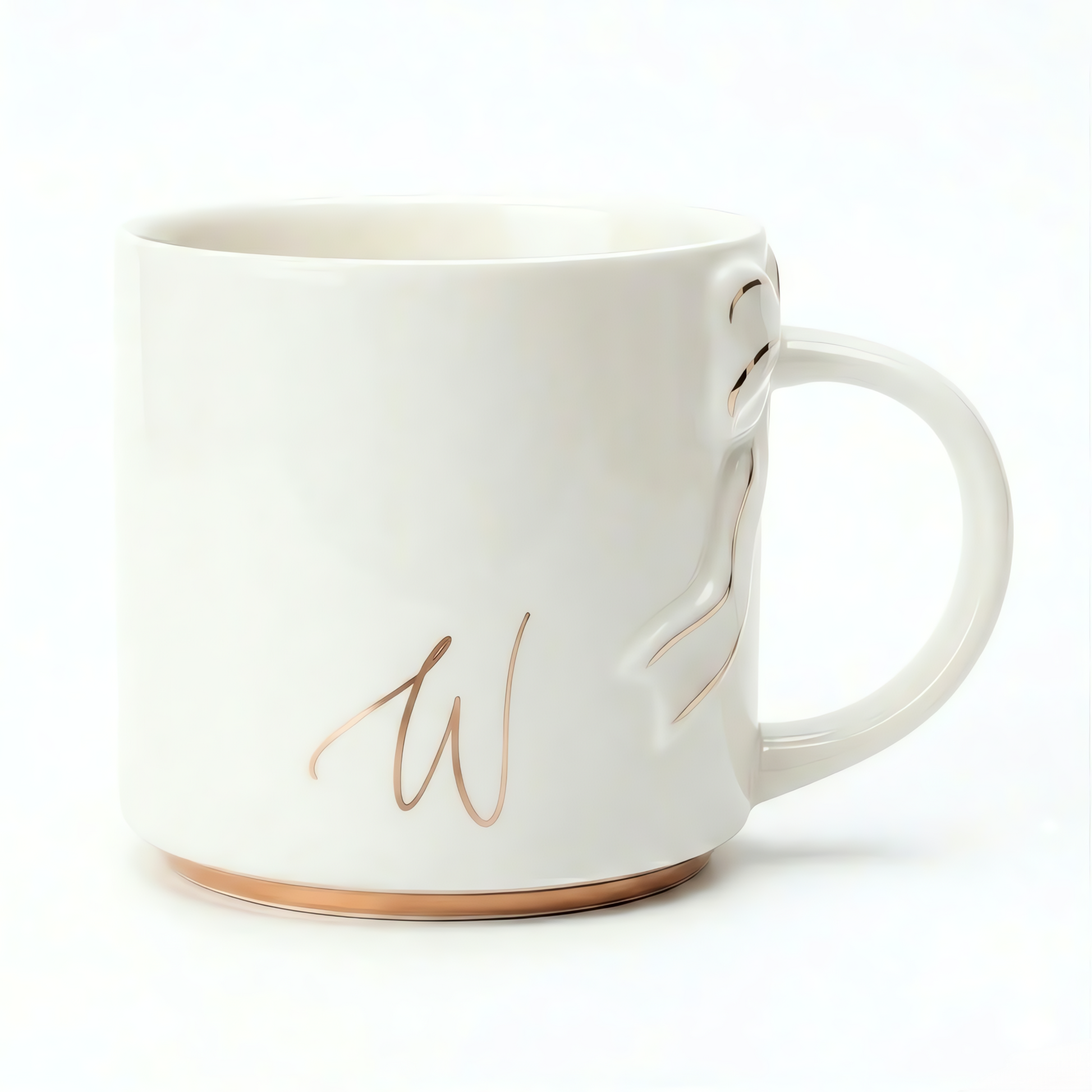 Bow Handle Monogram Mug