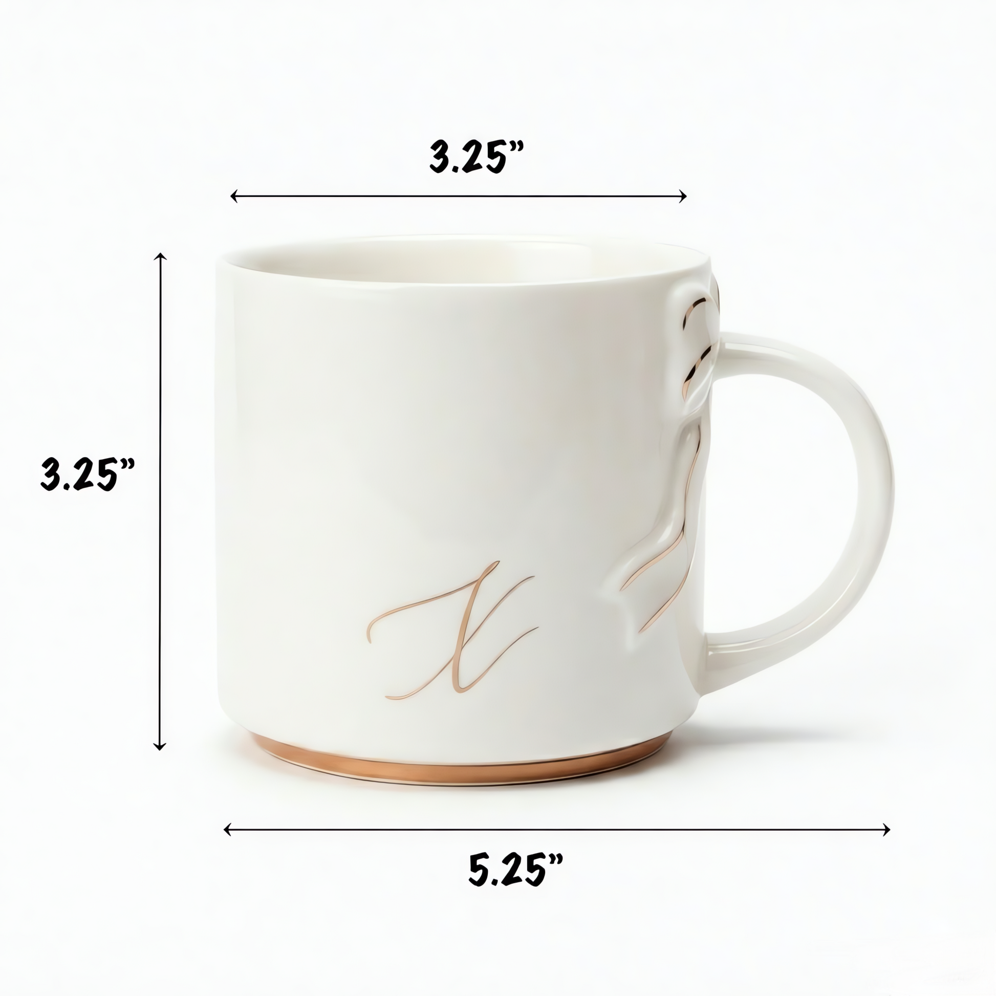 Bow Handle Monogram Mug