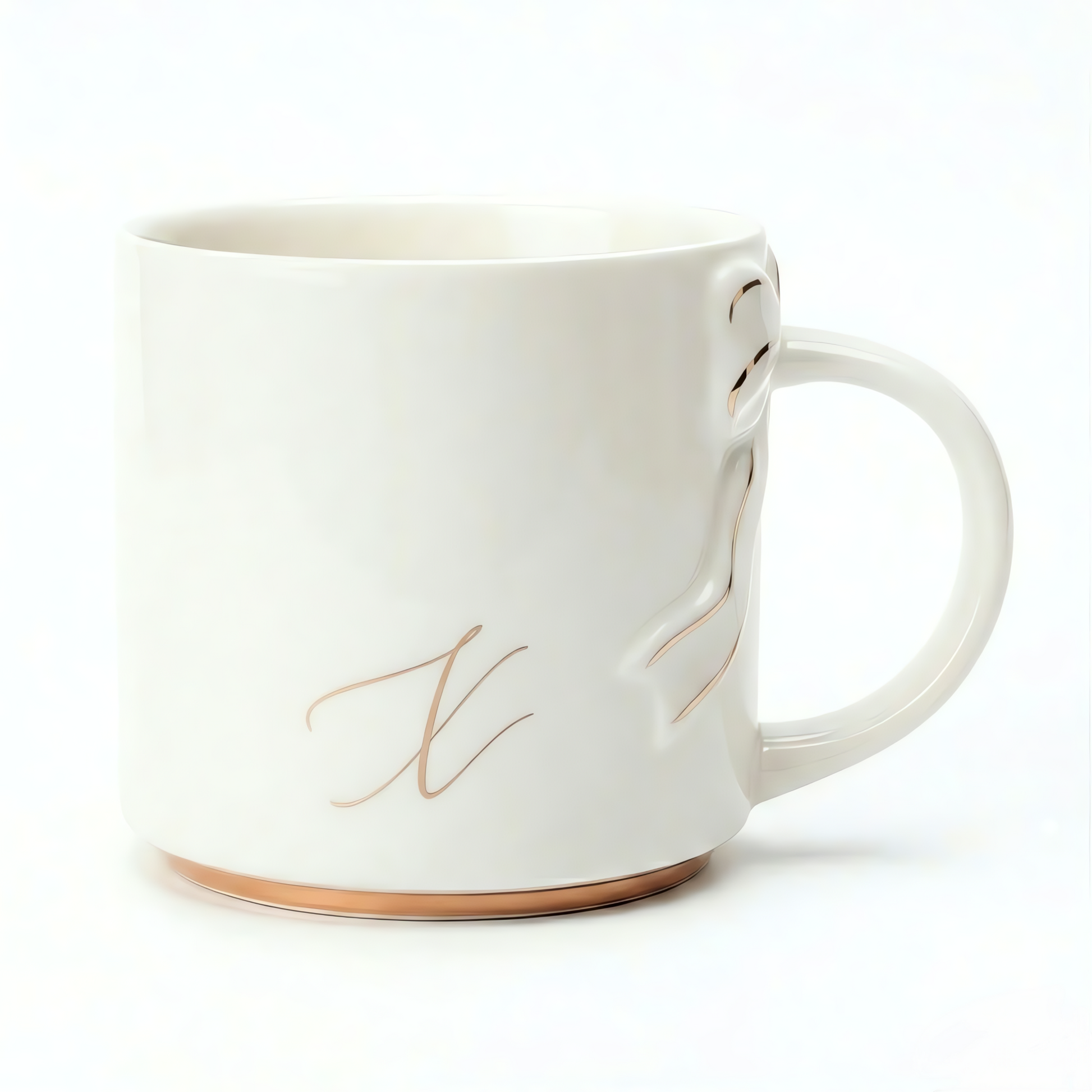 Bow Handle Monogram Mug