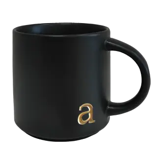 Black Initial Coffee Mug-a