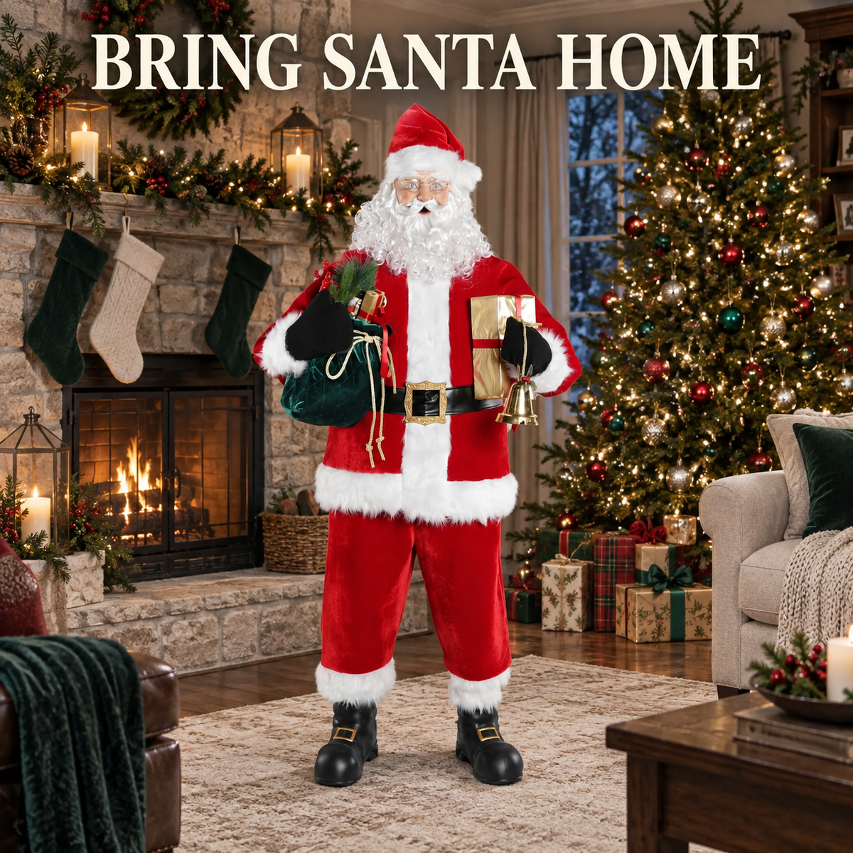 6 Ft Animated Singing Santa Claus – Motion-Activated Christmas Animatronic