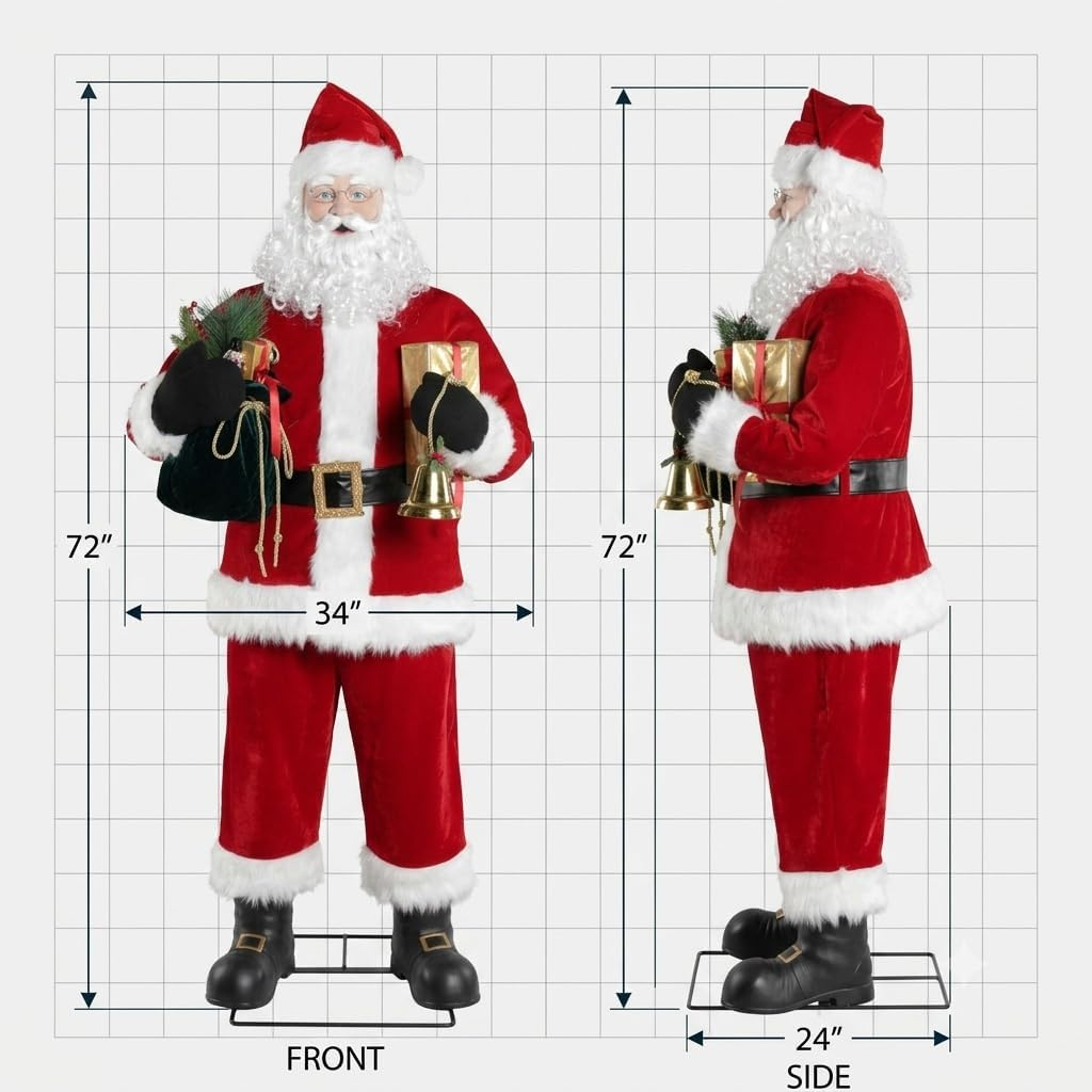 6 Ft Animated Singing Santa Claus – Motion-Activated Christmas Animatronic