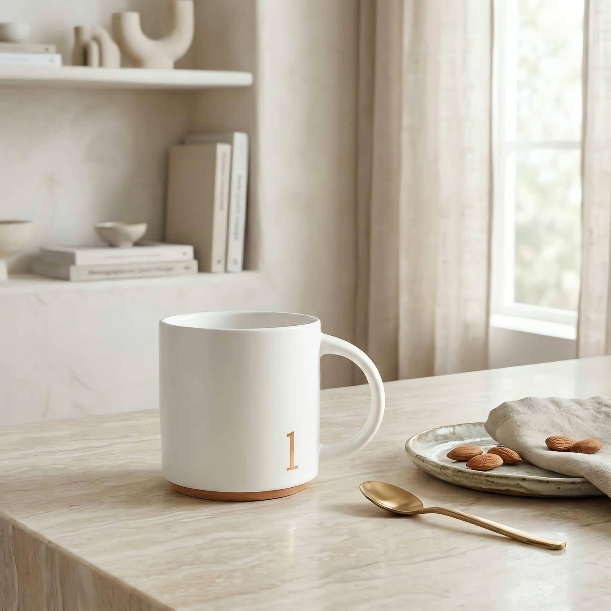 White Ceramic Monogram Mug