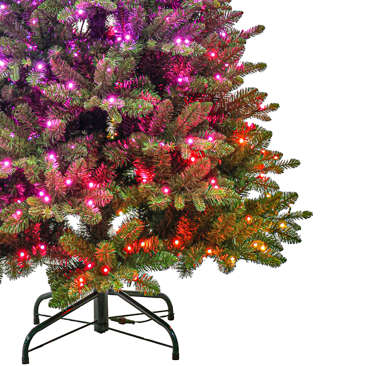Christmas 7FT Pre-Lit PE & PVC Artificial Christmas Tree with 400 RGB Lights, 57 Modes & RF Remote