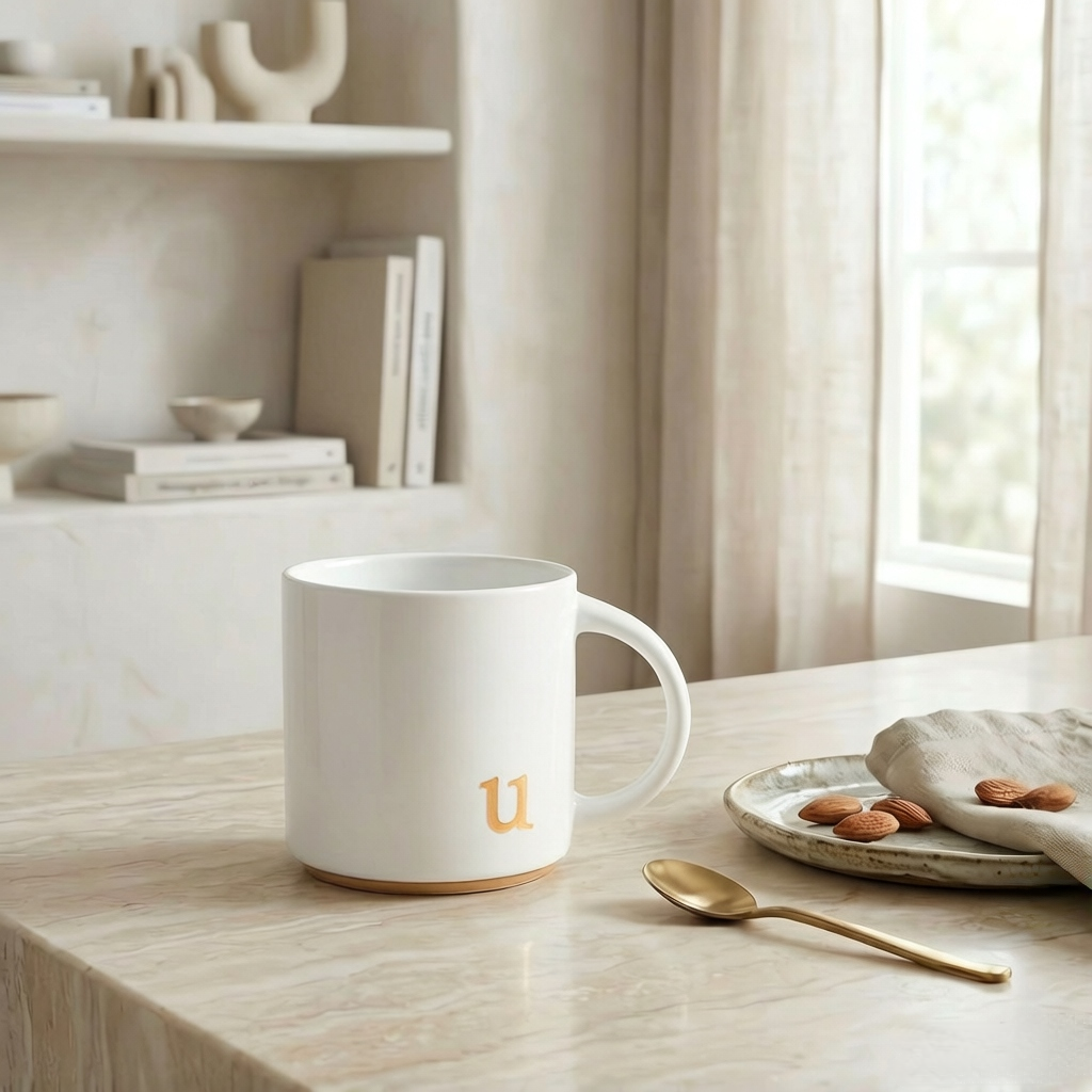 White Ceramic Monogram Mug